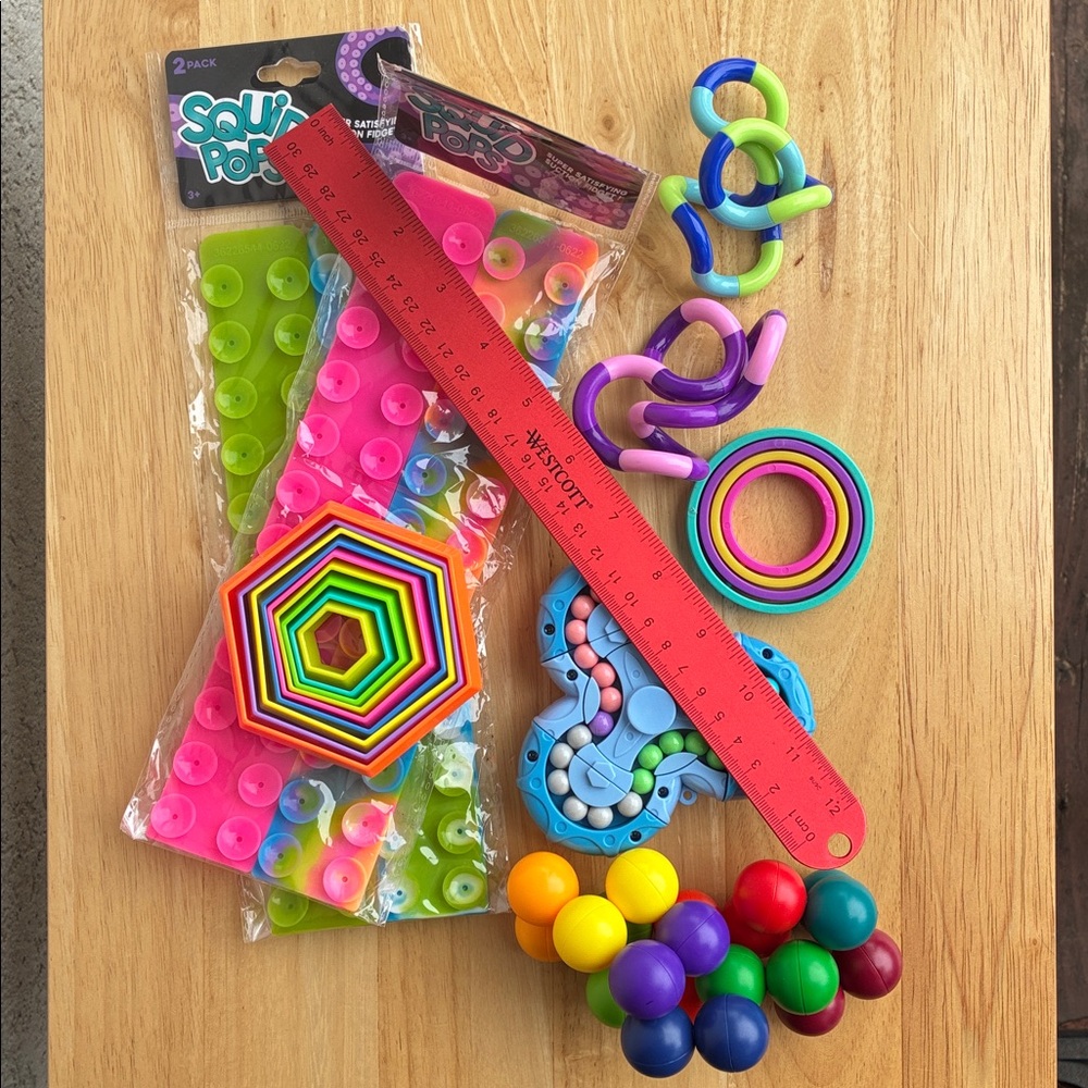 Colorful Sensory Fidget Toy Set of 10 pieces - Picture 2 of 3